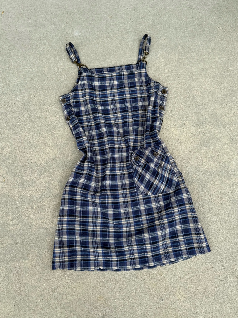 VINTAGE plaid pinafore dress
